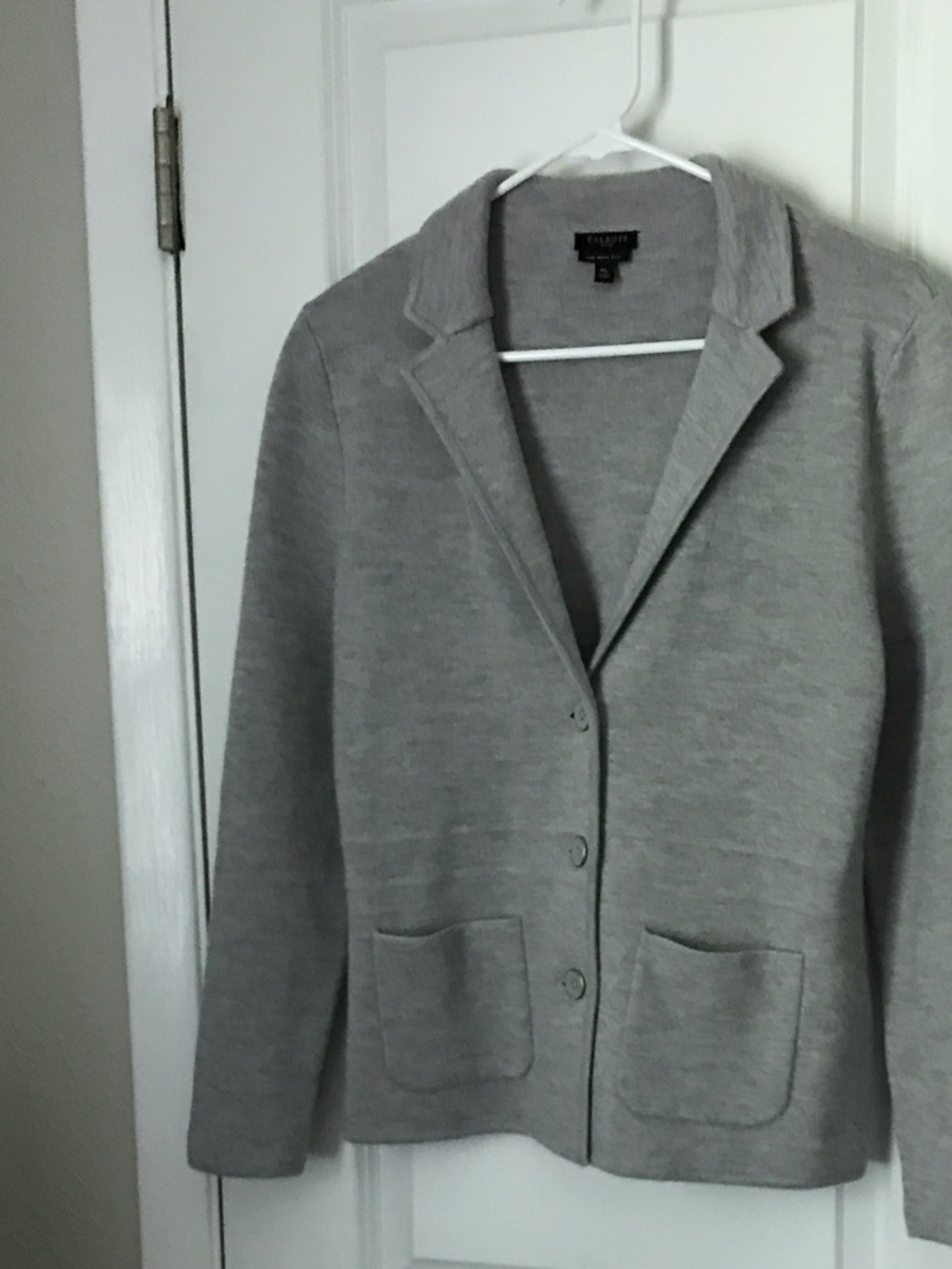 Talbots Light Gray Knit Blazer Jacket